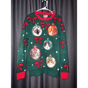 Ugly Christmas Sweater Xmas Size Small Cat
